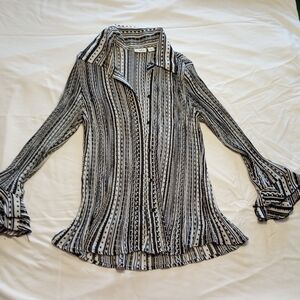 Cato Striped Black and White Women's Top